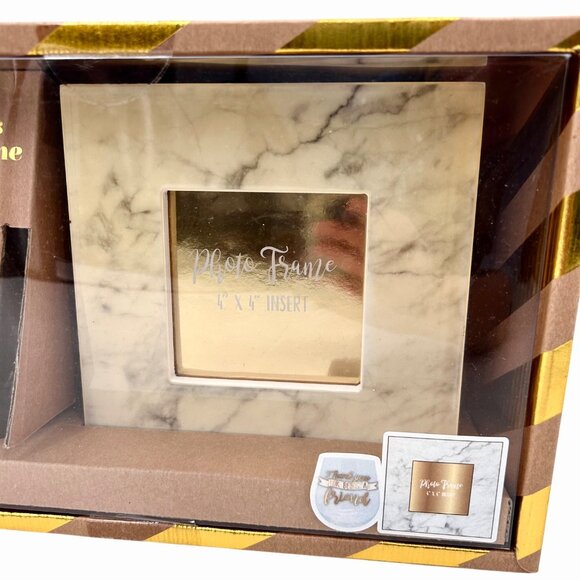 NIB THANK YOU FOR BEING A FRIEND WINE GLASS PHOTO FRAME GIFT SET GOLDEN GIRLS - Picture 3 of 4